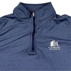 Peter Millar Golf Quarter Zip Pullover Preppy Sport Navy Blue Men Size Medium